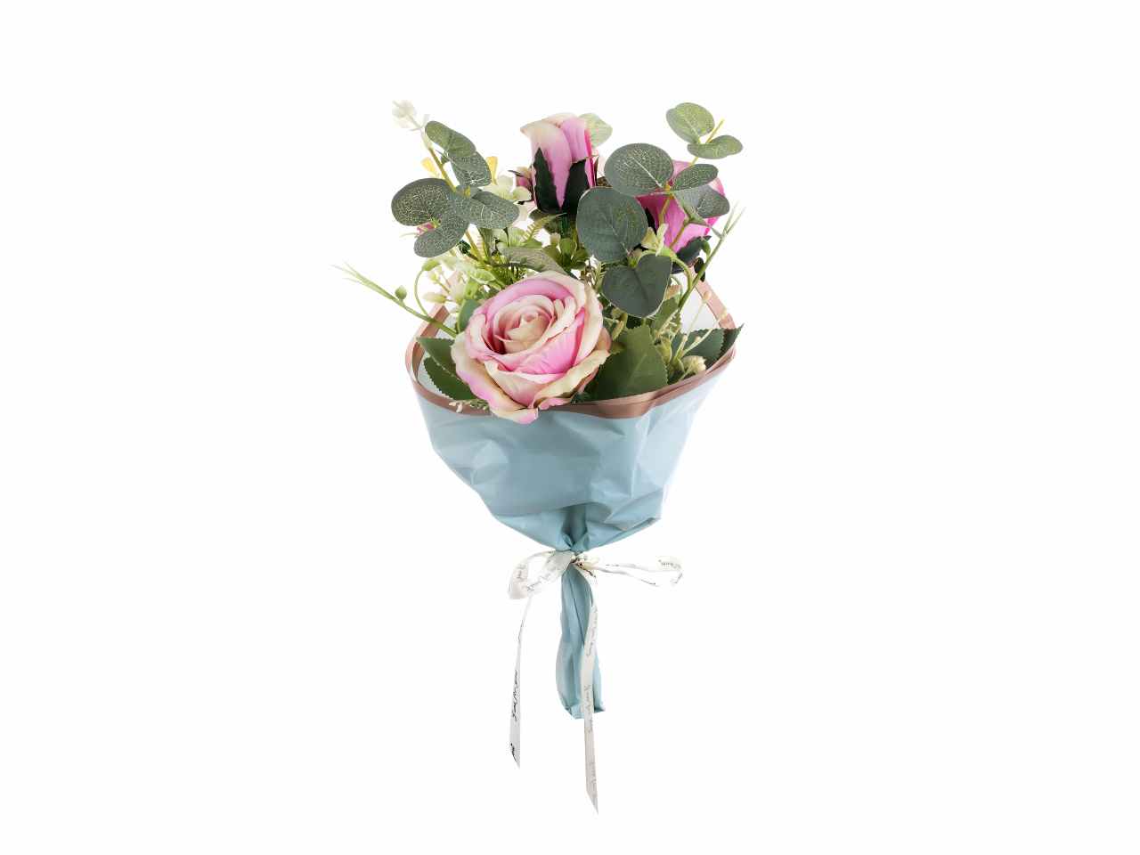 Bouquet rose incartato 40cmmauve a26648