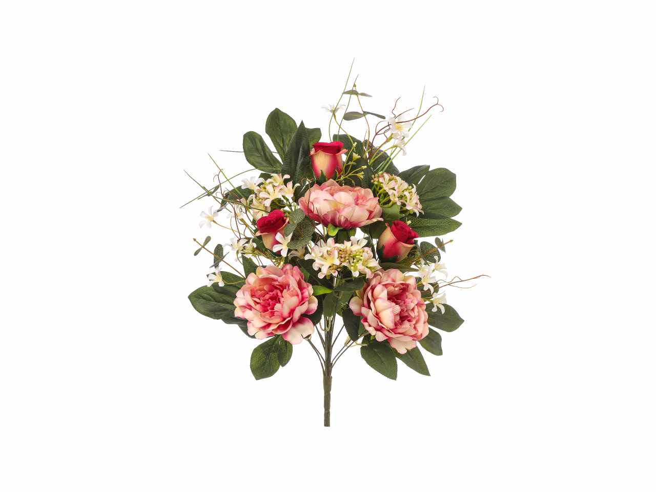 Mazzo frontale di peonie con boccioli x 14 colore rosa