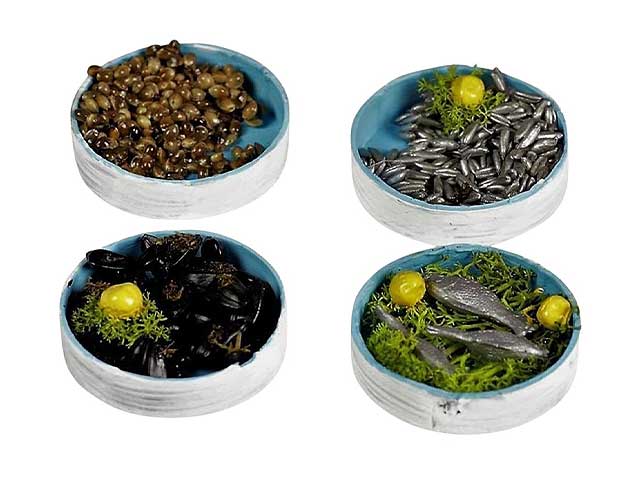 Accessorio per presepe, cassetta con pesce 5cm 10805
