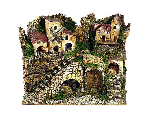 Paesaggio c/luci 28x15x20cm 11387