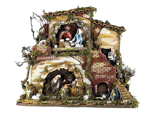 presepe 57x37x48cm+natività c/mov.luce.11622