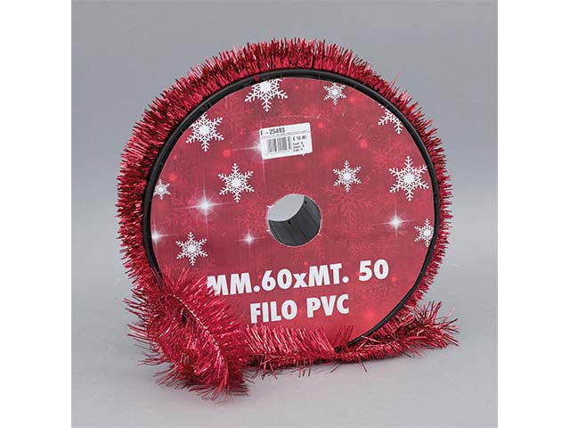 Bobina filo pvc 60mmx50mt rosso 25493