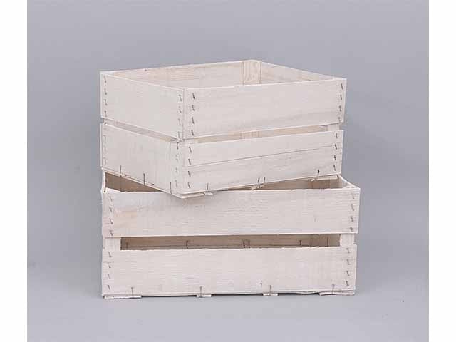 Cassetta legno bianca 2 pezzi cen-80001