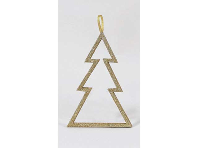 Alberello di natale senza luci glitter oro in pvc 21x31