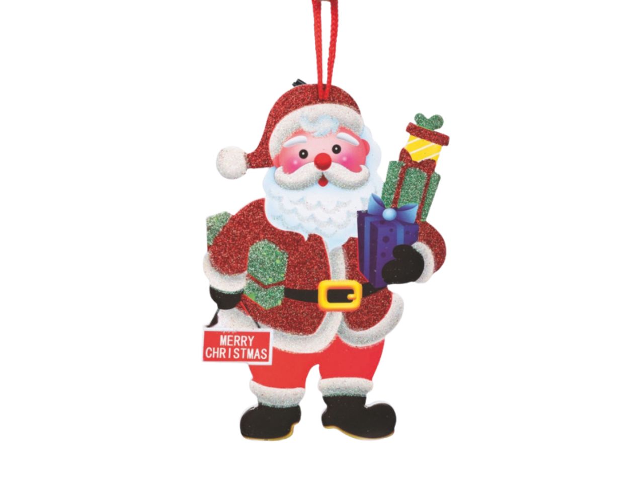 Babbo natale glitterato 20cm