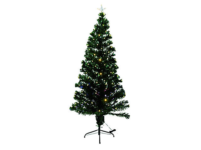 Alberello natalizio con luci fibre ottiche verde 60cm