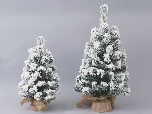 Alberello di natale senza luci innevato in pvc 40cm