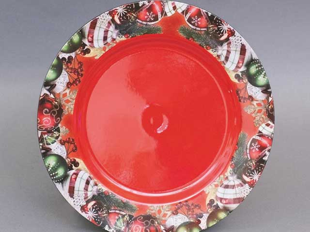 piatto plastica rosso d33 cen-86892