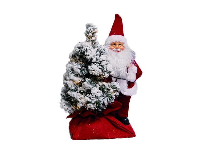 albero 20x43 innevato con babbo/luci cen-87210