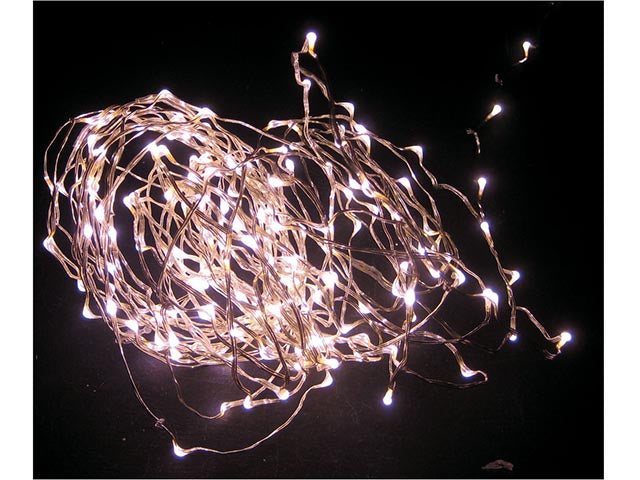 Catena filo argento 600 nanoled bianco caldo