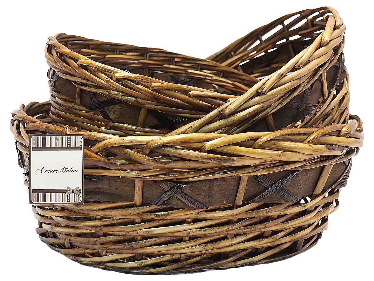 cesto naturale 3pz ovale