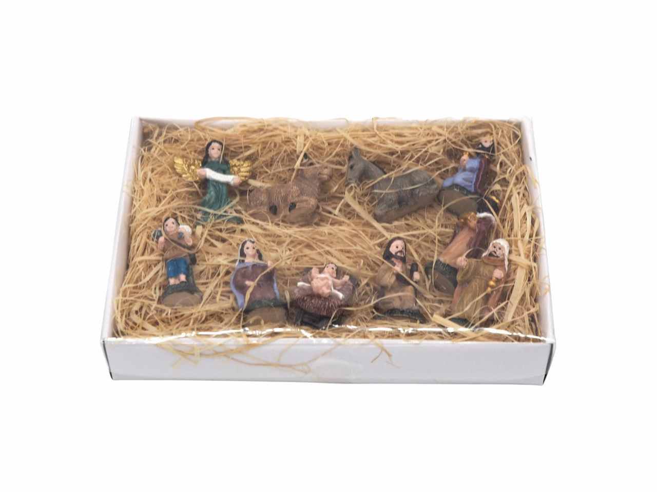Soggetti presepe colorate c/paglia 2,5cm 10pz