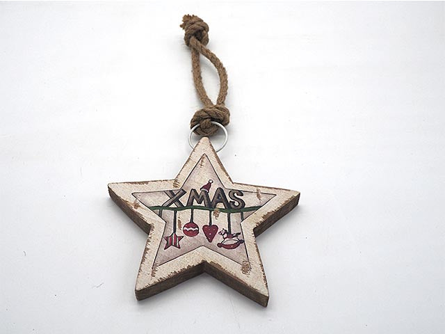 appendino stella legno panna d13x1,3cm