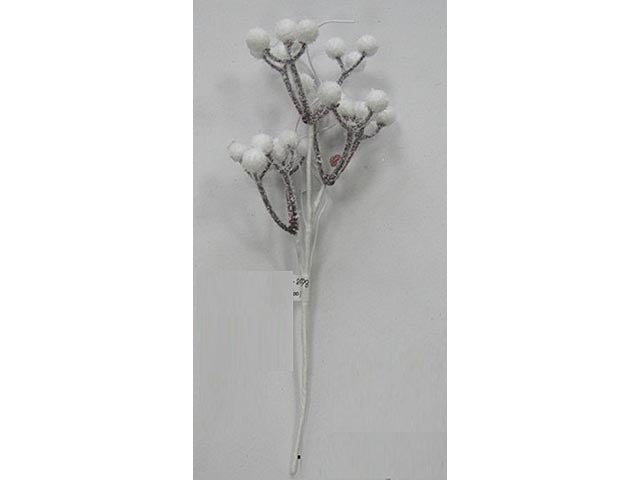 Rametto bacche bianche 25x10cm
