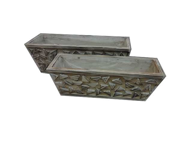 l.legno intarsiato porta pianta 2pz