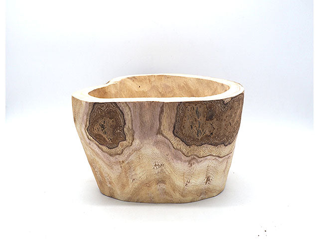 Caspo' in legno naturale spazzolato stondato h.16xd.28x23cm
