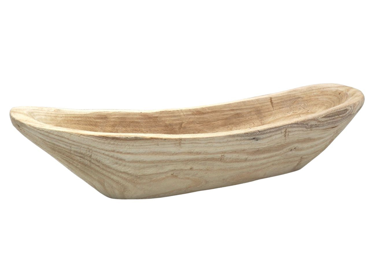 Centrotavola legno ovale alto naturale spazzolato 51x13xh.10cm