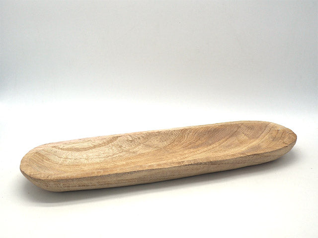 Centrotavola legno ovale naturale spazzolato 43x14xh.4cm