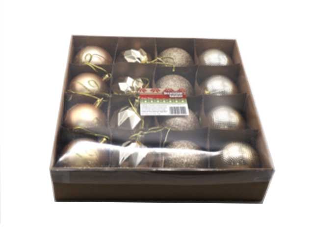 Sfera 6cm 16 pezzi champagne