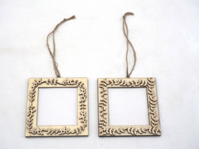 Portafoto legno decoupage 9,7x9,7x0,8cm