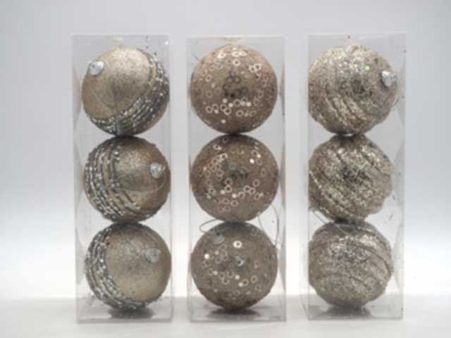 sfera 8cm champagne lucenti 3pz