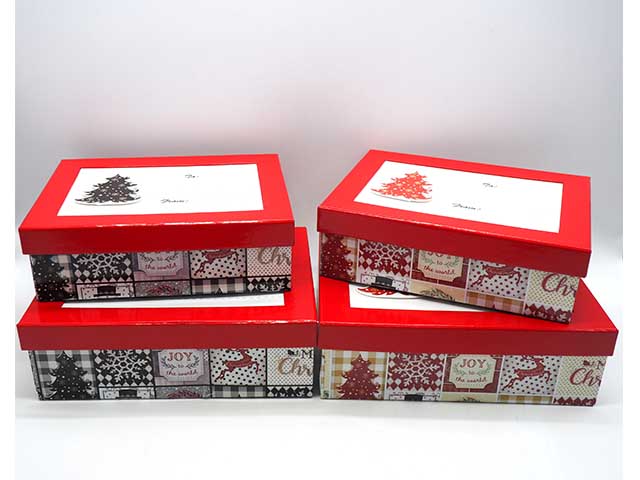 Scatole carta rett.c/bordo rosso 2 pezzi