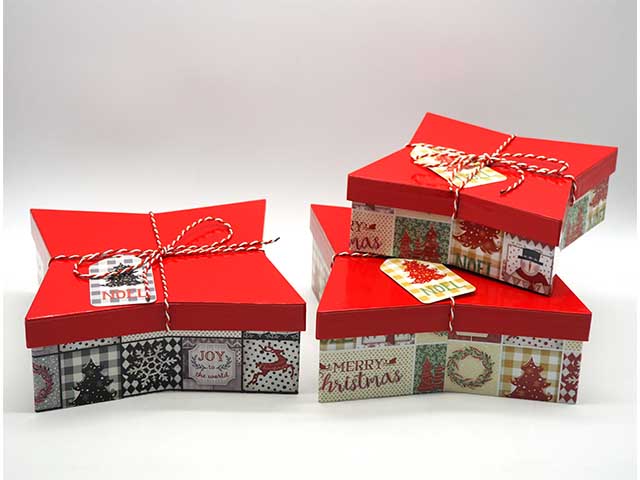 Scatole carta stella natale 2 pezzi