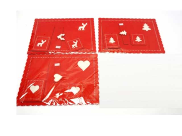 l.feltro rosso set 4pz panno