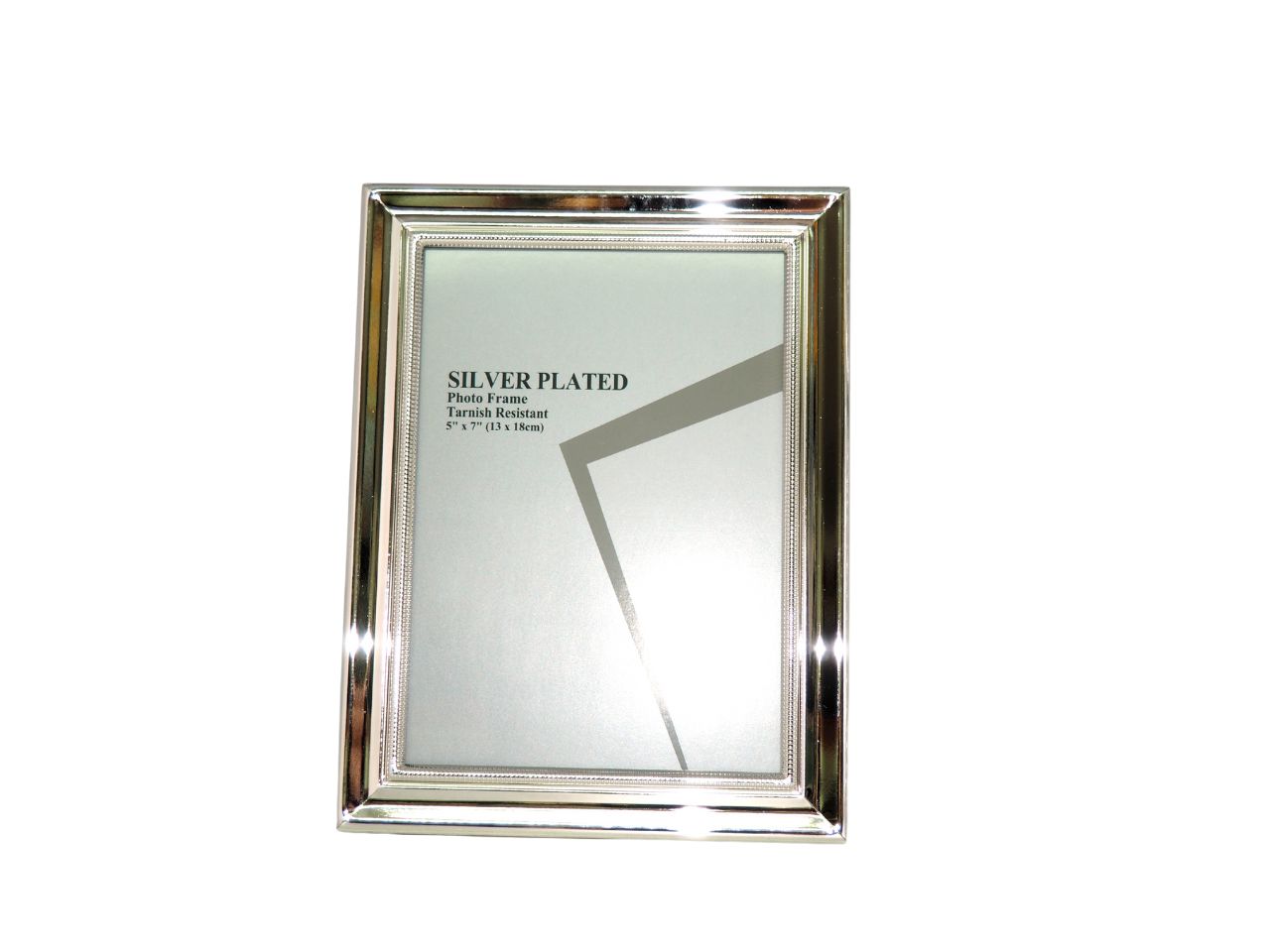cornice placca silver lucida con bordino interno 21,5x16,5cm interno 13x18cm