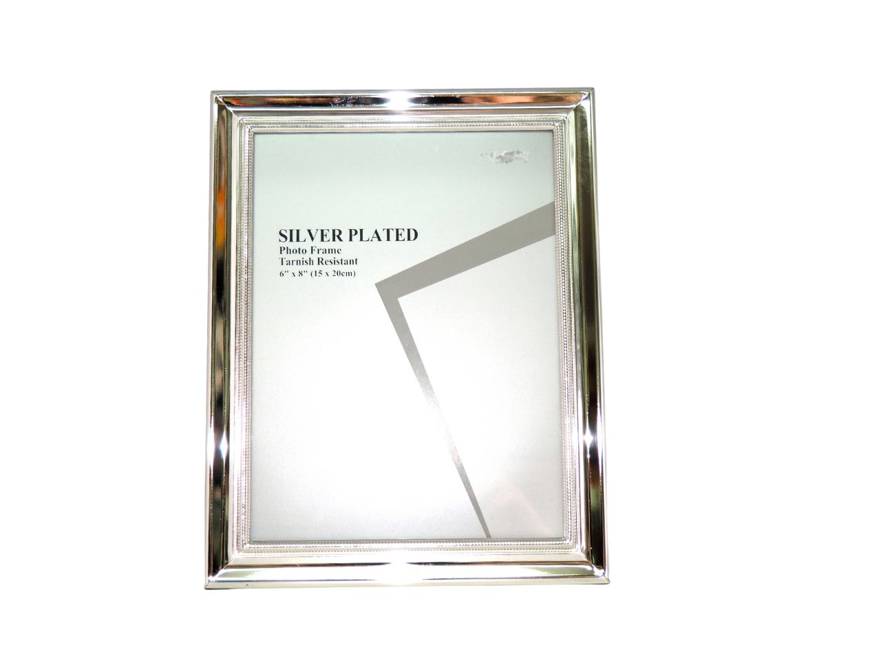 cornice placca silver lucida con bordino interno 24x19cm interno 15x20cm