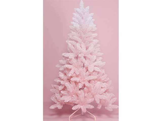 Albero natale rosa automatico h210cm 1445tips/7cm