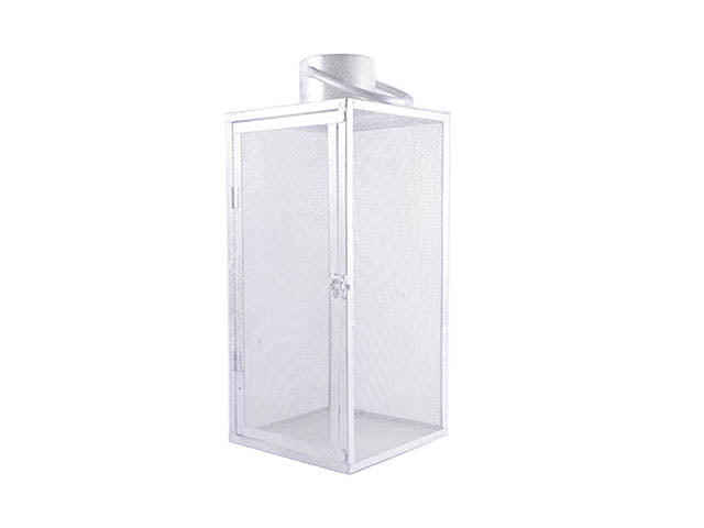 lanterna metallo 45,5x19,5x19,5 argento