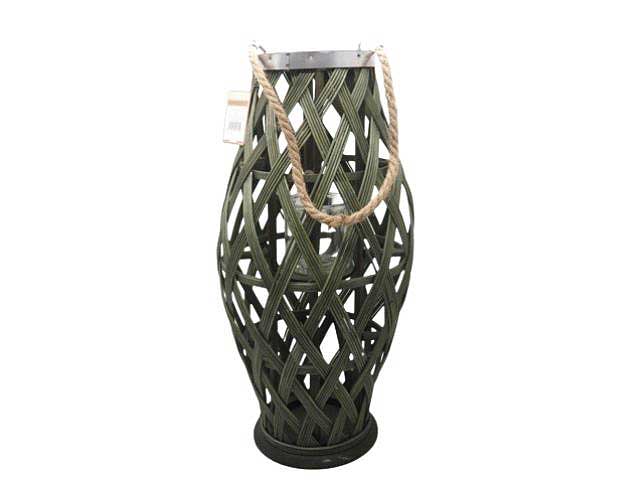 Lanterna fascette verdi intrecciate h.65xd.27,5cm