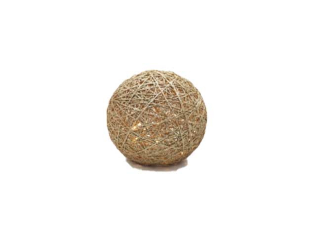 Sfera 15cm c/15luci glitter oro