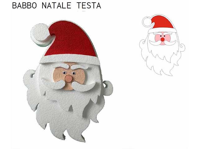 babbo natale testa polistirolo 60cm