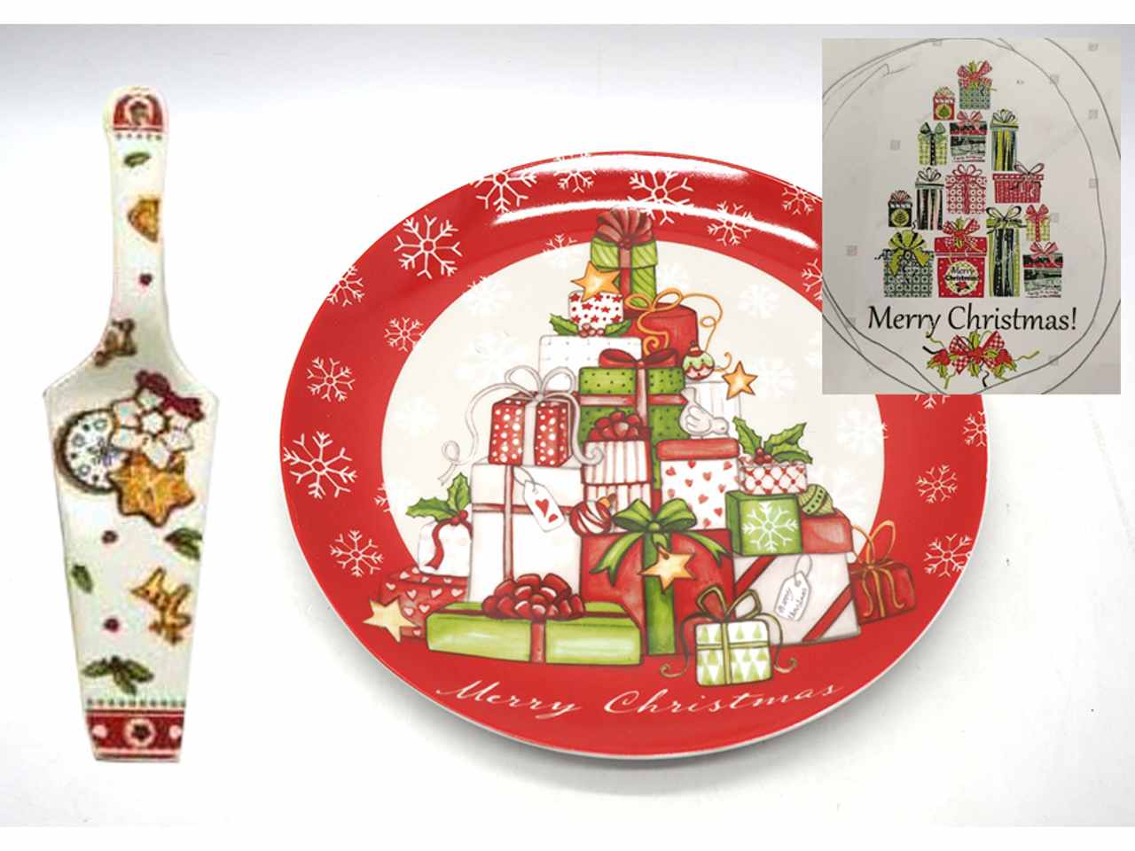 piatto panettone 3,5xdiam.31cm 2 ass. c/paletta