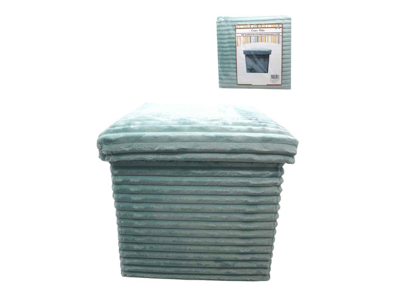Pouf quadrato velinea rigato 35x35cm verde
