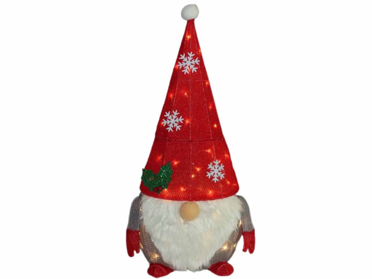 Gnomo 74cmin tinsel c/45 luci led calde