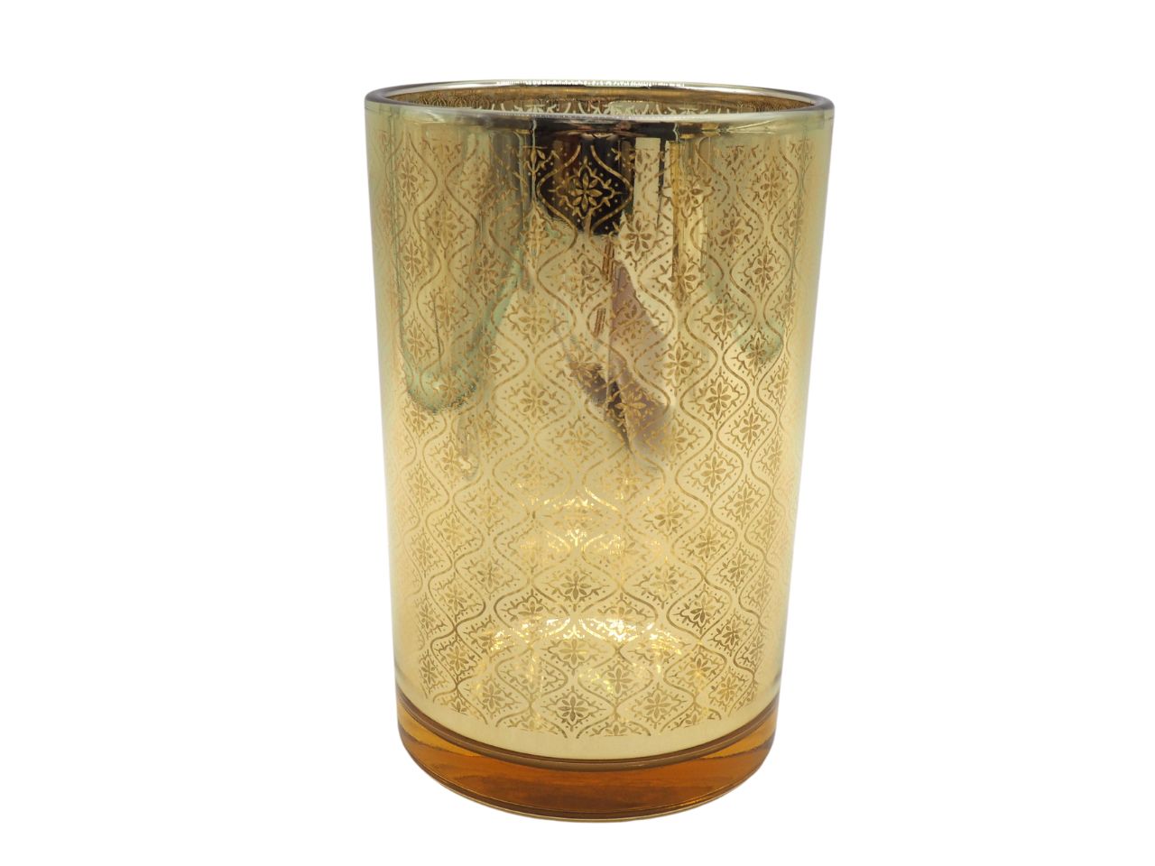 Vaso vetro h.18xd.12cm oro con stampa