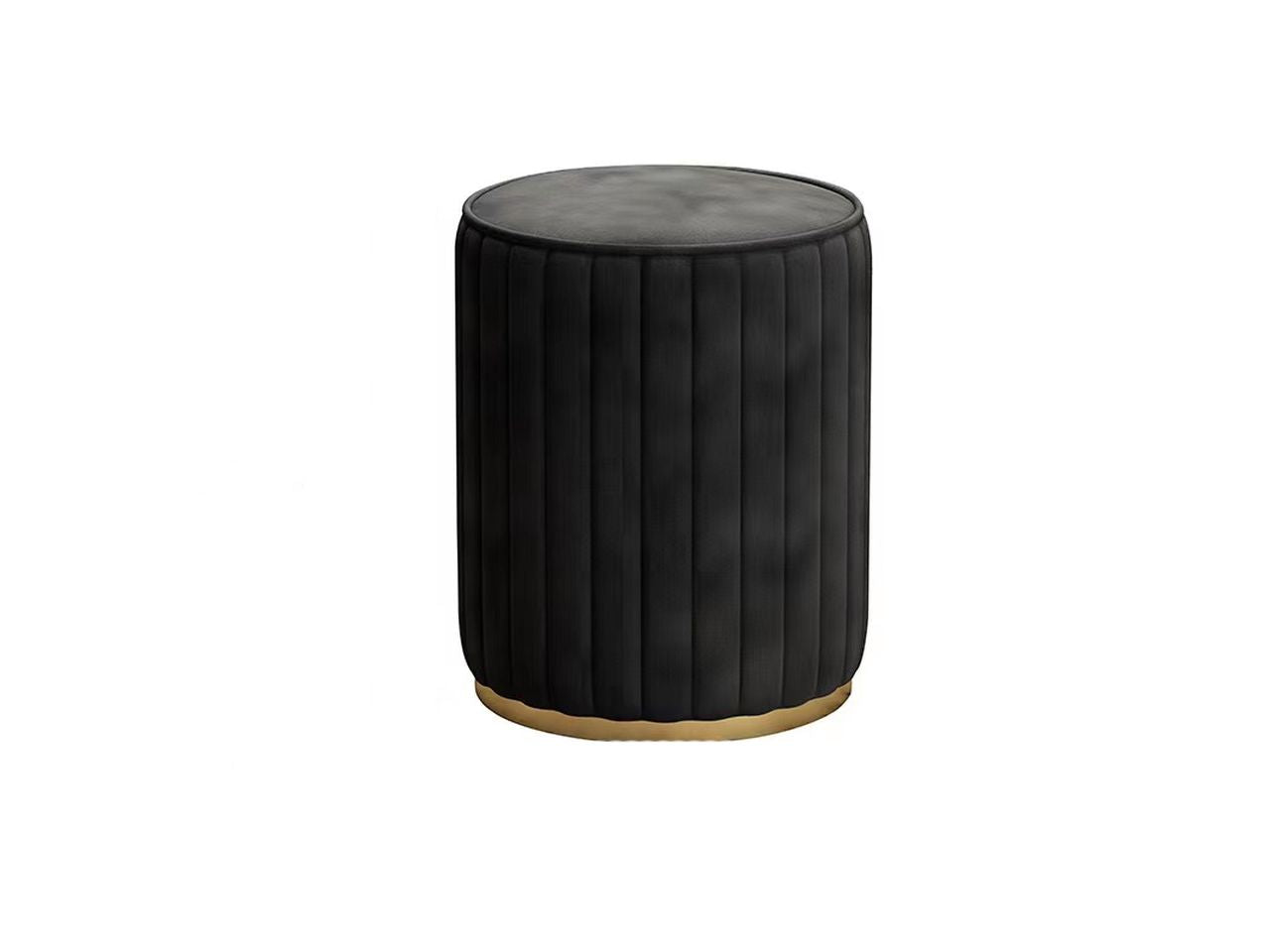 Pouf in velluto rotondo h.45xd.40cm colore nero
