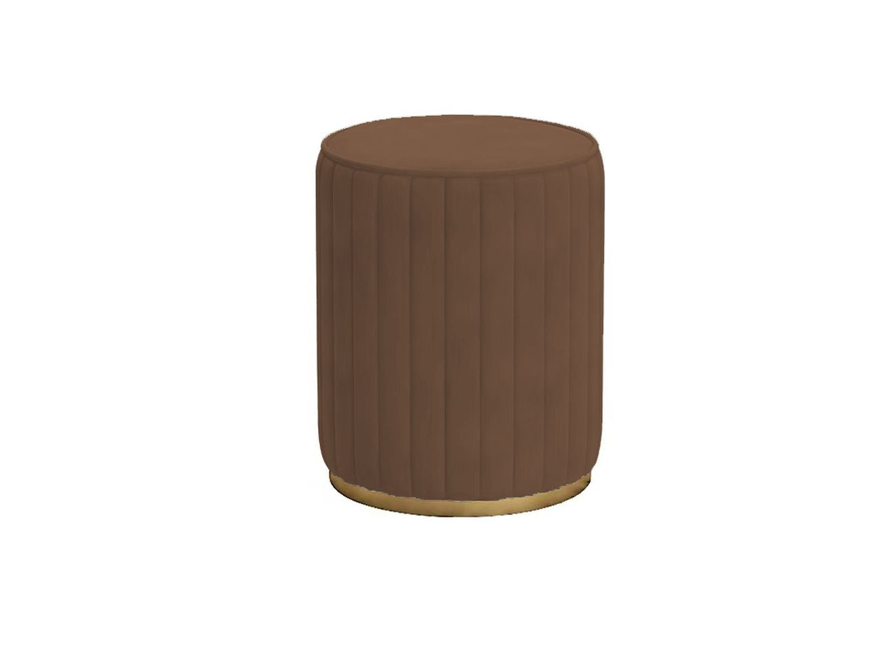Pouf in velluto rotondo h.45xd.40cm colore marrone