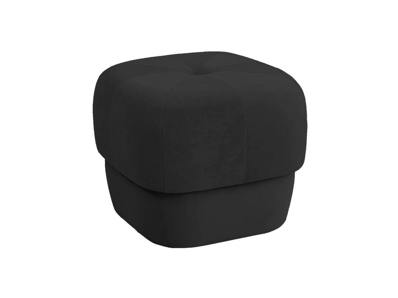 Pouf in velluto liscio h.38x40x40cm colore nero