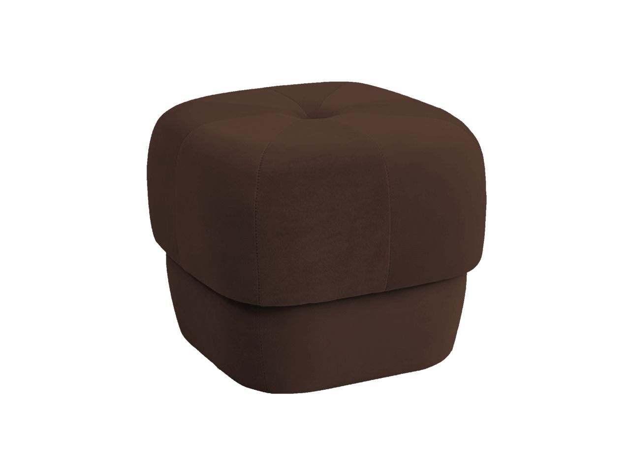 Pouf in velluto liscio h.38x40x40cm colore marrone
