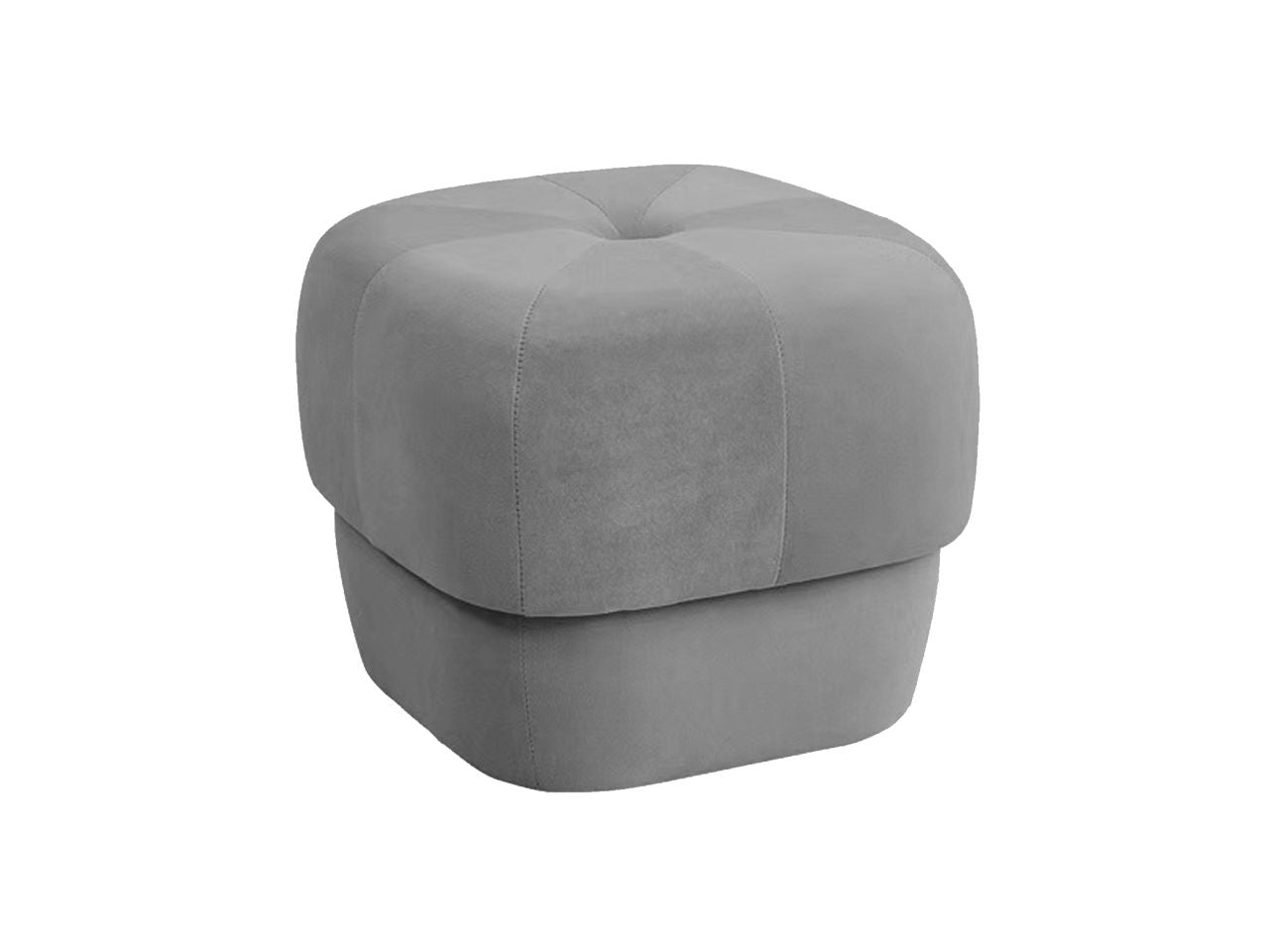 Pouf in velluto liscio h.38x40x40cm colore grigio