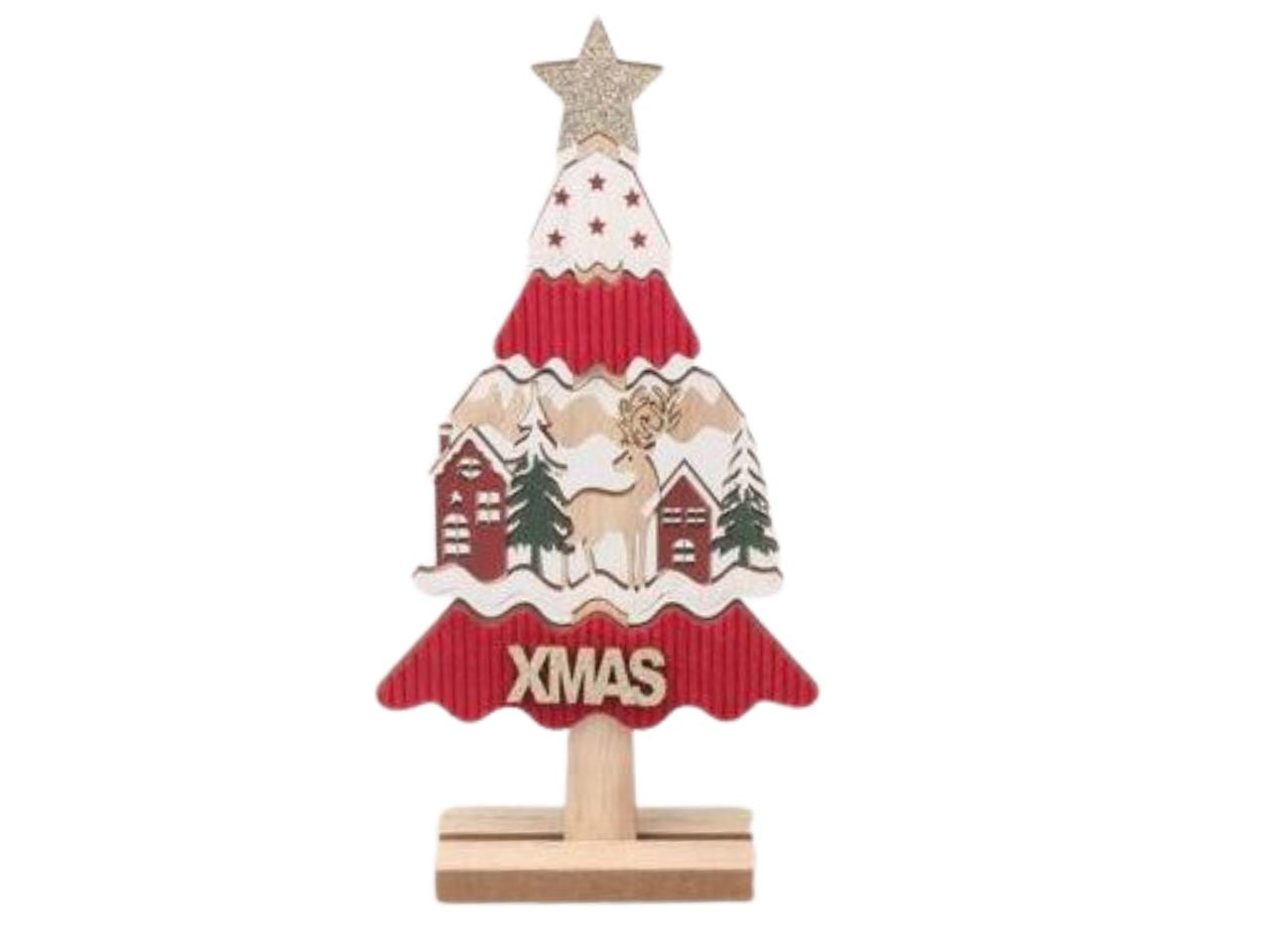 Albero di natale in panno multicolore misura h.29,5x16,5x4cm