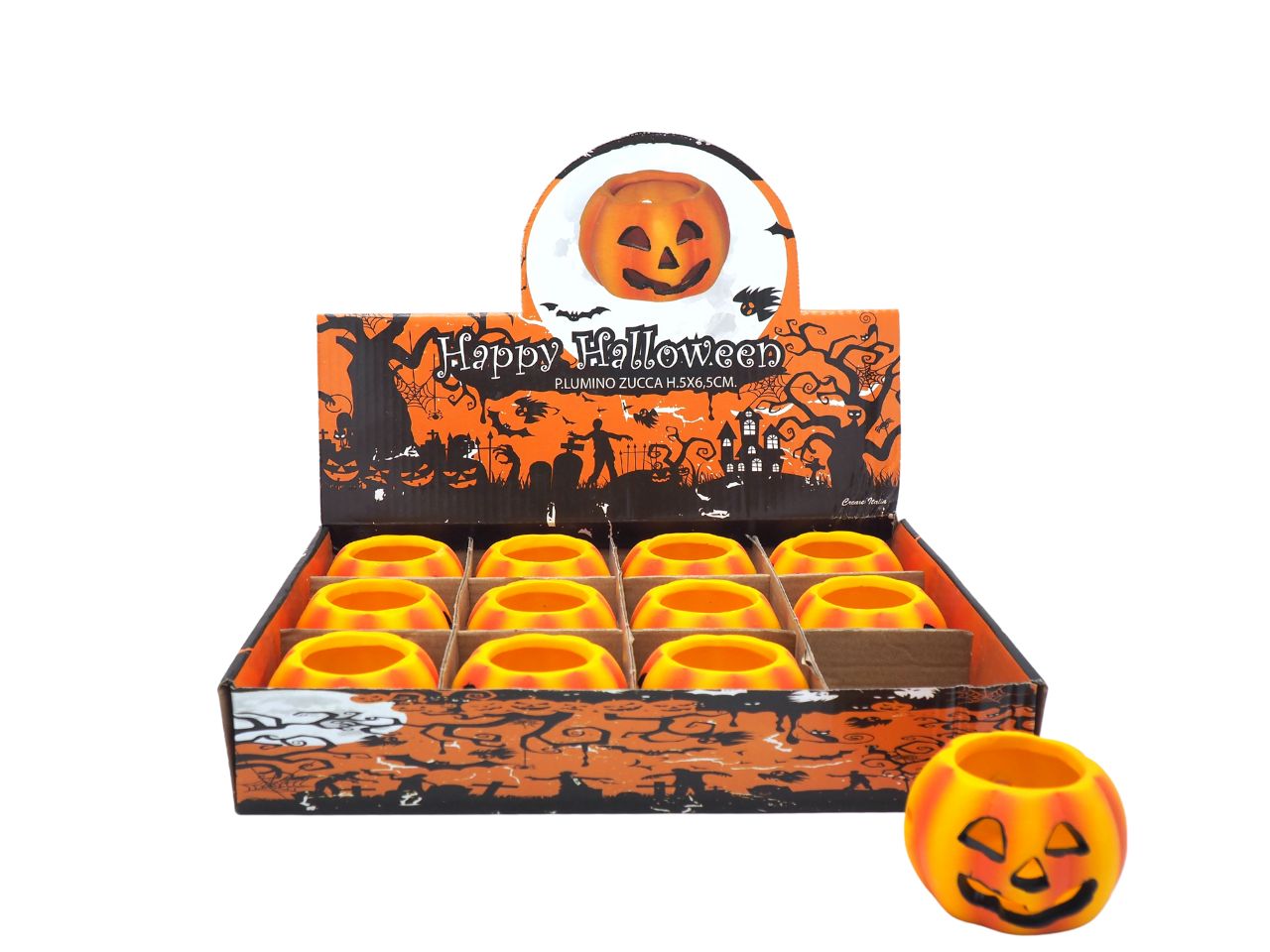 Porta lumino zucca 5x6,5cm