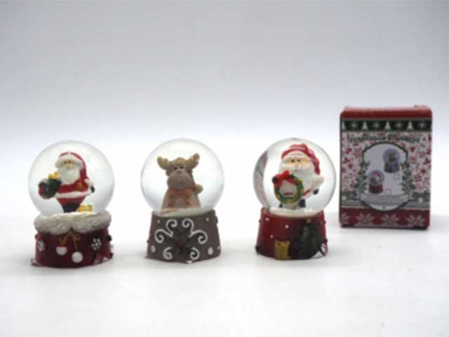Sfera c/acqua c/sogg.natale d4,5cm