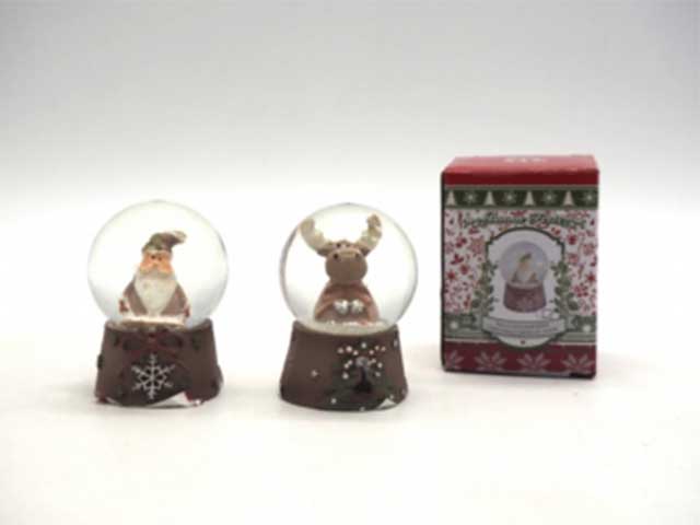 Sfera c/acqua c/sogg.natale d4,5cm