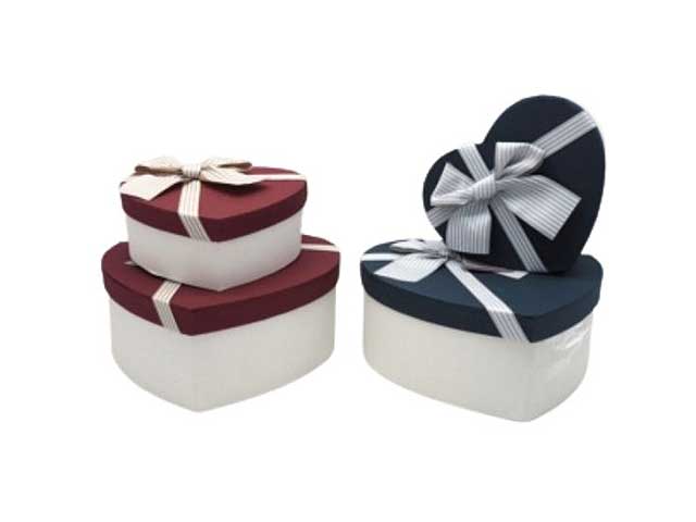 Scatola cuore 2 pezzi h.9x22x19,5+6x16,2cm