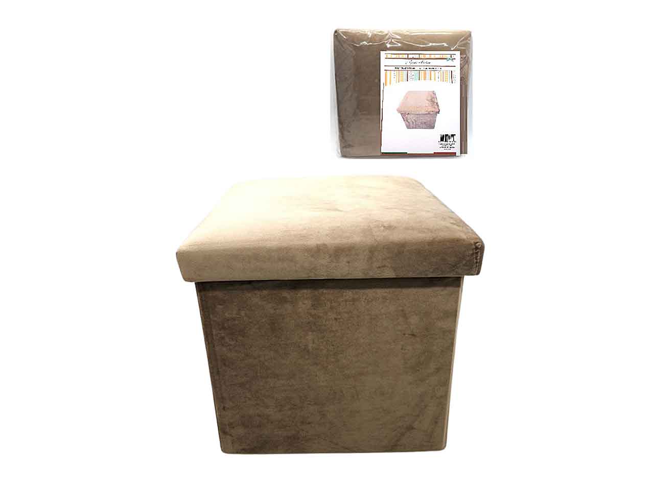 Pouf velluto liscio 35x35cm beige